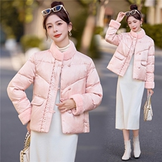 现货2025冬装新款风羽绒服时尚古典中式外套保暖女人味提花百搭，女装羽绒服，唯婧