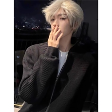 W10574-P55网图现货针织衫开衫纯色外套高级感毛衣，男装针织衫/毛衣，星座1608