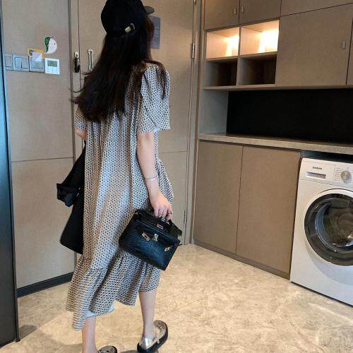 翻领印花连衣裙，女装连衣裙，XTZ style