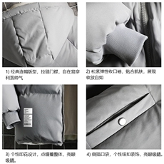 MY16045-P100加厚加绒连帽衣男大码服男面包服男网格挂拍，男装棉衣，电商A040A