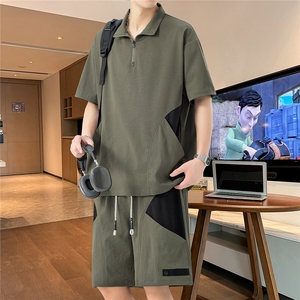 35566-P66 大码 控118 大码夏季男士休闲套装图片