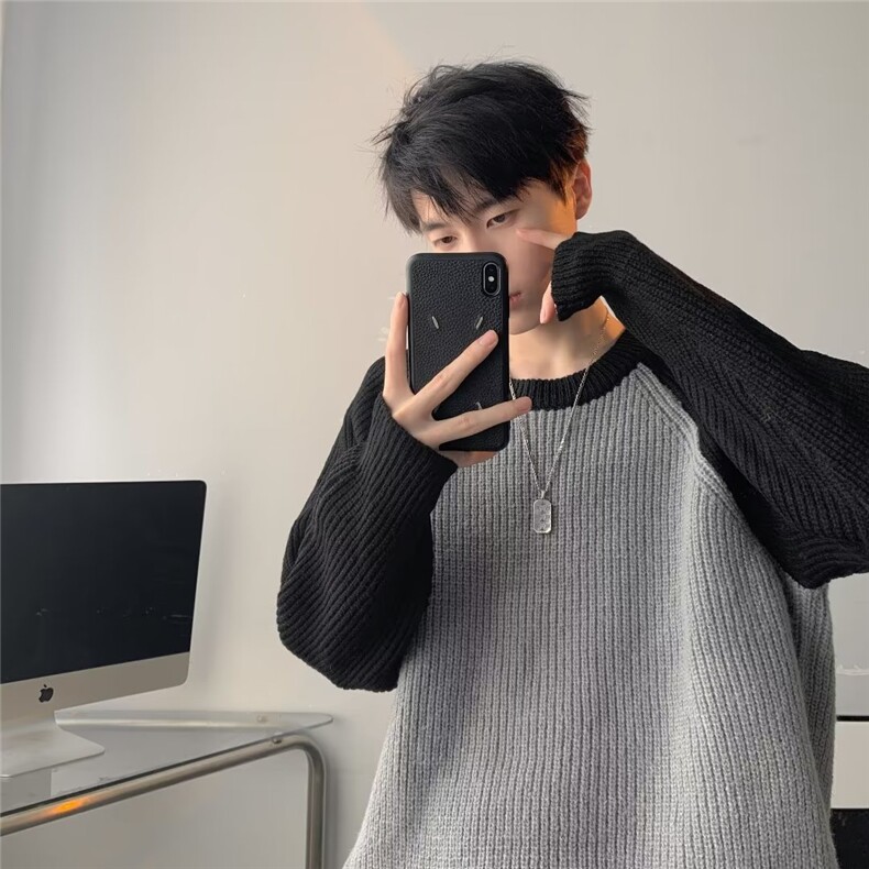 美式圆领毛衣男慵懒风休闲针织衫U01P50,男装针织衫/毛衣,星座1116-2