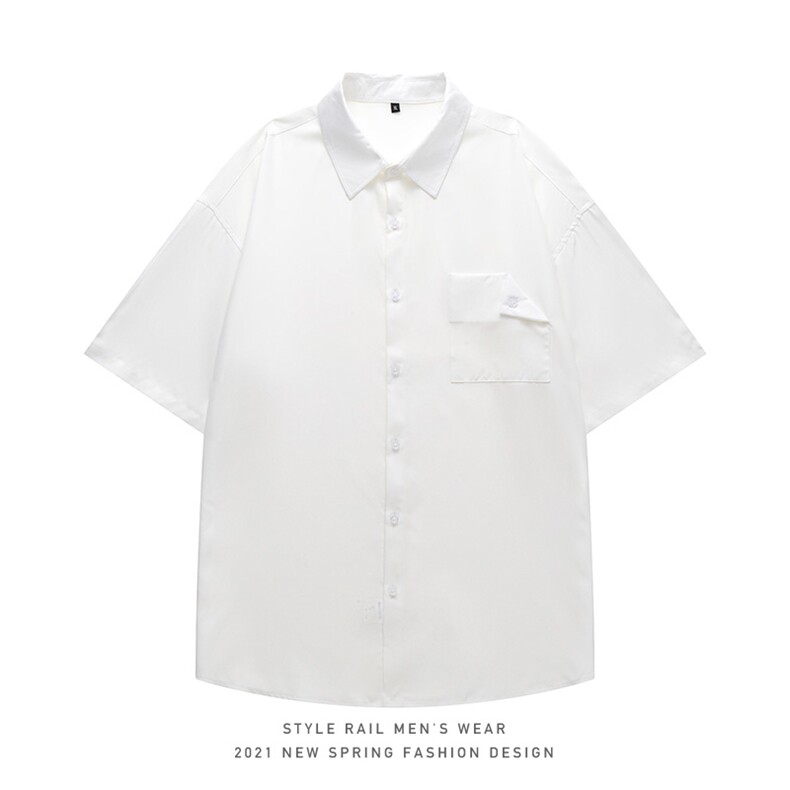 2021年夏季新款纯色衬衫男白底平铺短袖衬衫DS-C407-CS302-P35,男装衬衫,电商C323-1