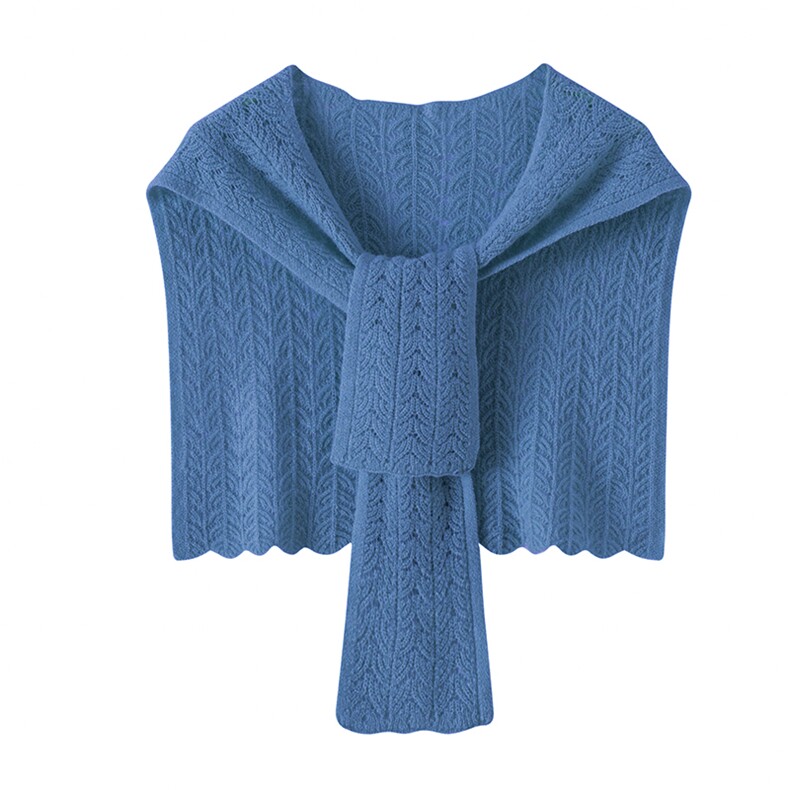 2025年秋季时尚百搭通勤简约休闲七针镂空披肩，披肩，牧绒家园