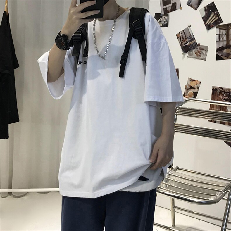 T06常年款男士休闲字母印花T恤衫外套圆领半袖五分袖TEE男女中性,男装T恤,星座115A-3