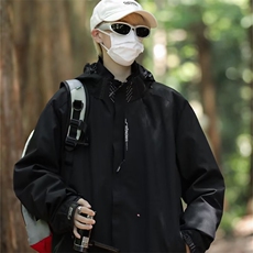 户外休闲机能冲锋衣外套男潮牌春秋连帽情侣美式工装夹克QJ99-P68，男装夹克，星座1008