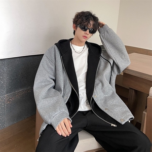 秋款撞色设计款休闲百搭男大卫衣夹克男A071-L21-108