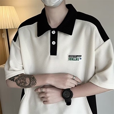 polo衫短袖男夏季潮牌上衣美式高街半袖t恤青少年男装衣服TA14，男装Polo衫，星座1116A-1（原606A）