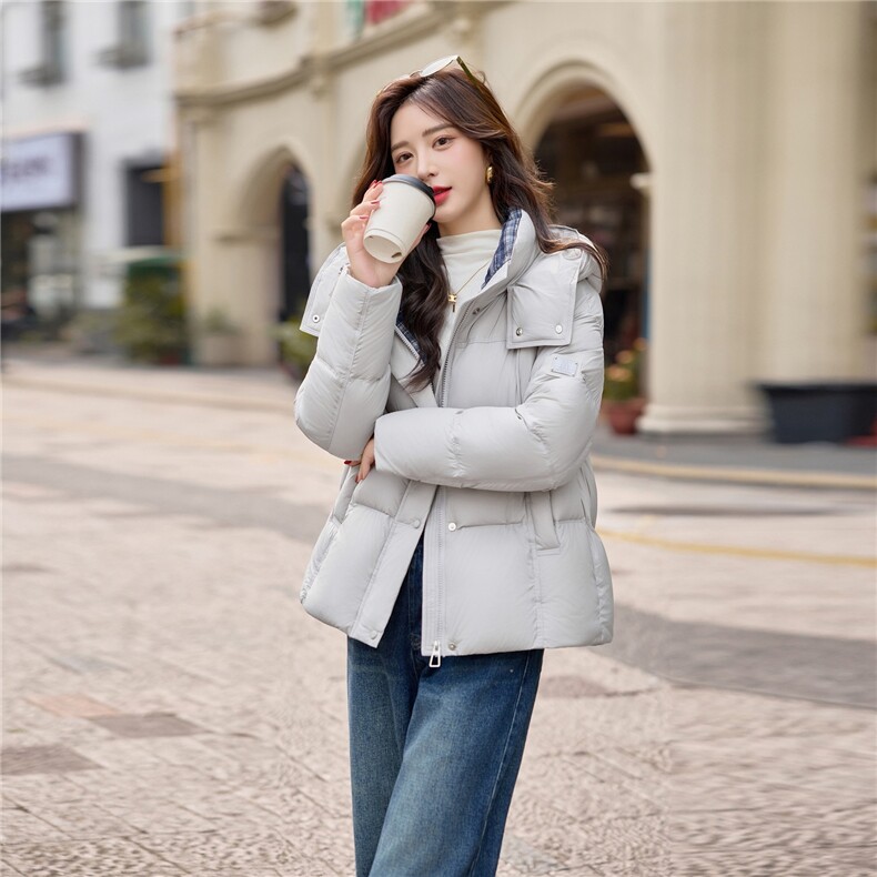 现货！！！！90绒白鸭绒羽绒服外套，女装羽绒服，素月