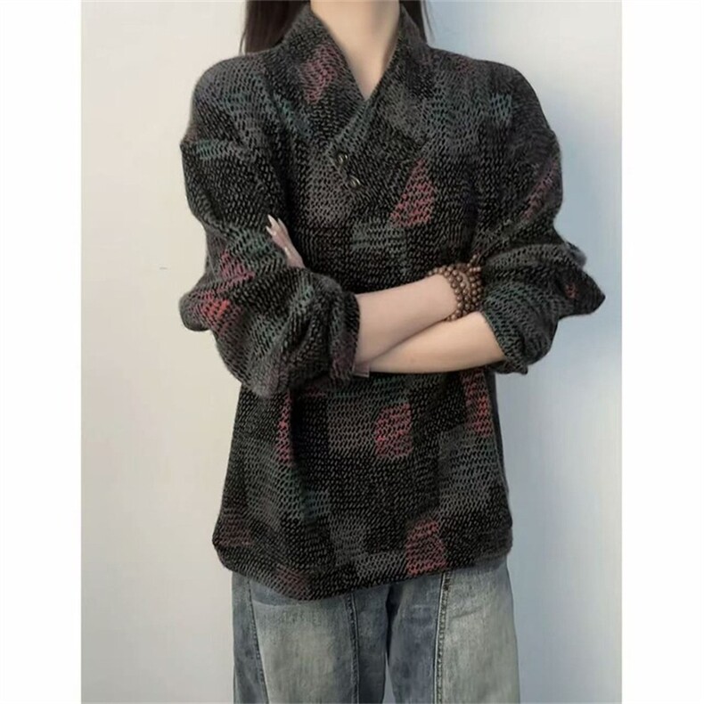 cleanfit彩色格子开衫卫衣男款冬季潮牌无帽立领外套痞帅情侣上衣,女装短外套,星座1210-1