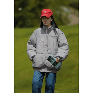 A568-P95 冬季立领字母棉衣男女棉服防风上衣同款图片