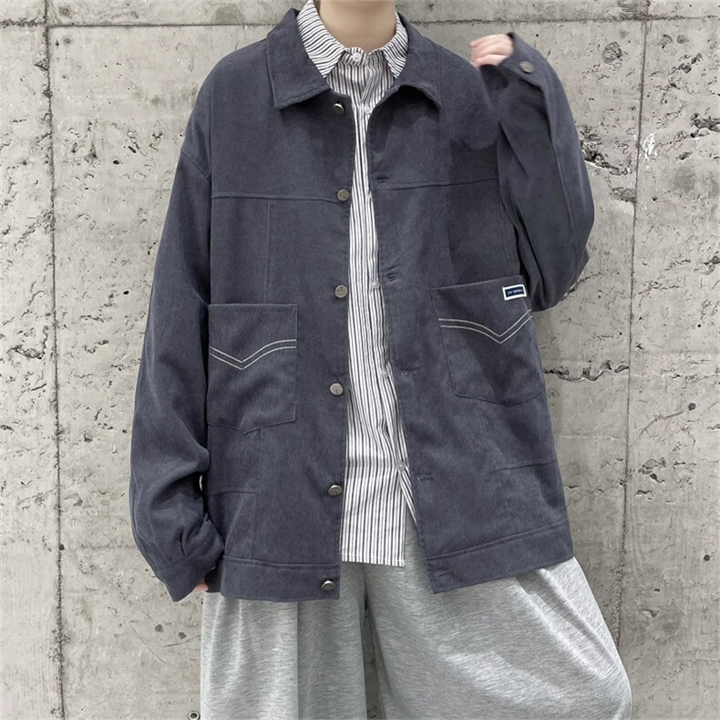 春秋季百搭休闲宽松灯芯绒夹克男士JK153-P60,男装夹克,星座1204