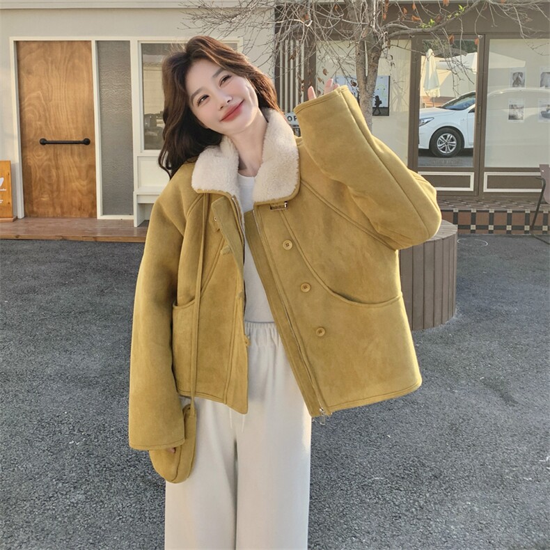 现货羊羔毛外套配包包2C117-1826P205K308,女装短外套,2C117