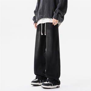 8XL-M美拉德阔腿格子裤宽松休闲长裤大码美式复古直筒裤KZ1932P55图片