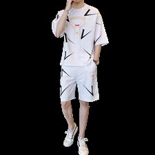 夏季短袖套装男宽松潮牌时尚休闲套装F22P58，男装休闲套装，电商A086