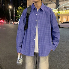 2025春夏格子衬衫学生男女情侣长袖港风外套，男装衬衫，星座1206（原A206）