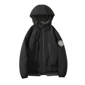 双拉链防水纹章连帽棉服男中性加棉加厚棉衣外套M74-特P105控168图片