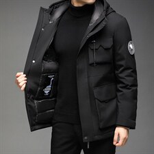 冬季新款中年男士休闲白鹅绒羽绒服保暖连帽外套潮HPHY2117-P368，男装羽绒服，电商B212（原钱塘6029）