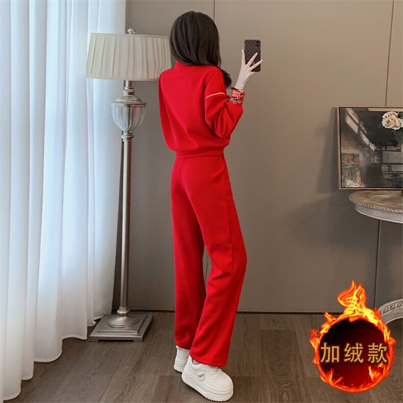 女秋季新款设计感时尚气质阔腿裤两件套,女装套装/套裙,江南