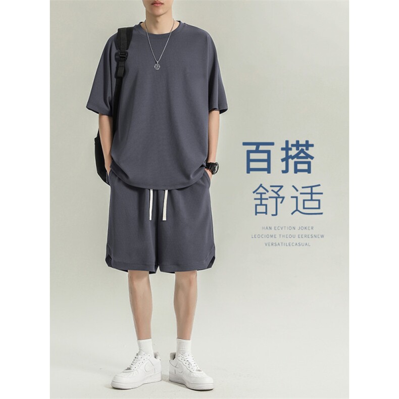 夏季清爽套装短袖短裤衣服一套搭配痞帅夏天高端帅气TZ10-特批-65,男装休闲套装,星座718