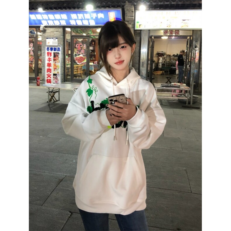 5214-P60袖窿压线#原版打钮门+前后毛巾绣宽松卫衣薄款,女装卫衣/绒衫,星座617A-2