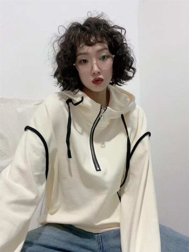 拼色卫衣，女装卫衣/绒衫，一颗柠檬