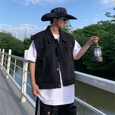 F289-P652024夏季新款牛仔马甲男潮牌宽松无袖坎肩背心现货，男装背心/马甲，星座512-6