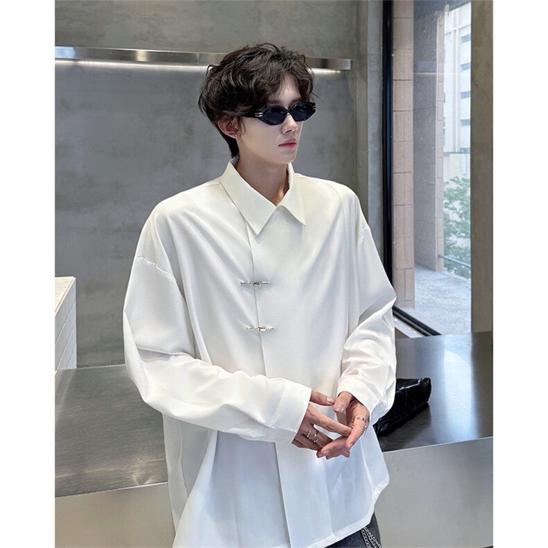 CS1153-特P40控78秋季新款垂感佳新中式衬衫宽松衬衣大码男,男装衬衫,电商A059