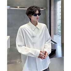 CS1153-特P40控78秋季新款垂感佳新中式衬衫宽松衬衣大码男，男装衬衫，电商A059