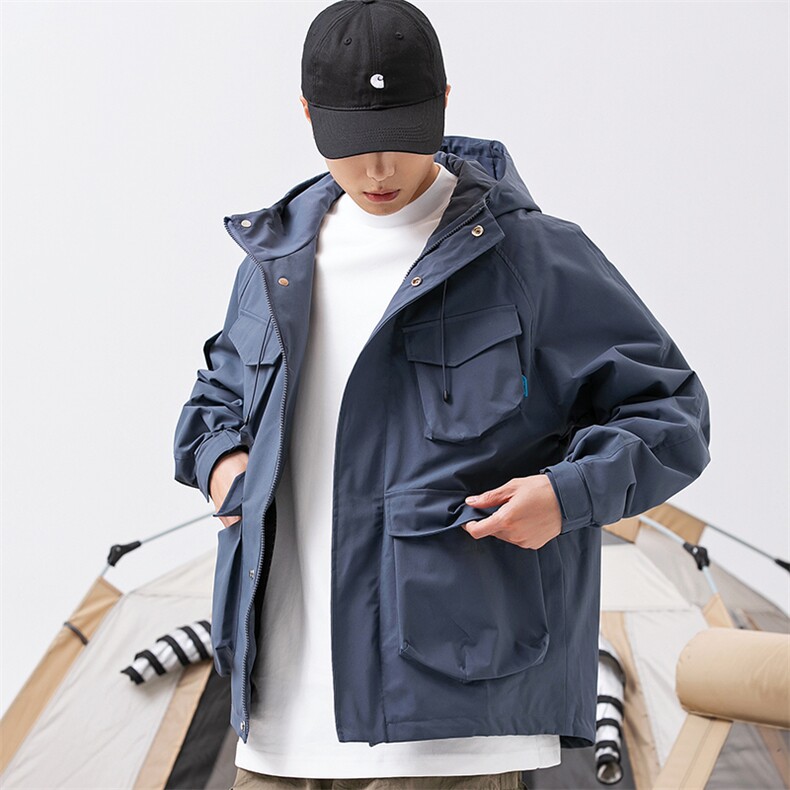 外27-2GANYOU日系多口袋工装防泼水连帽冲锋衣JK26-P145,男装夹克,新杭派外27-2