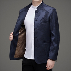 主推高品质中山装西服外套男中老年风新中式唐装西服上衣，男装西服，钱塘723