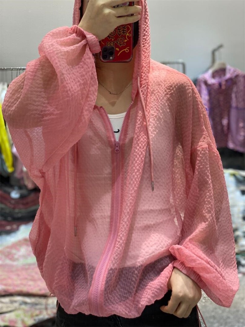 夏季新款韩版泡泡纱宽松显瘦连帽防晒衣,女装其它,L·H·X