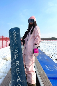 冬季户外运动防水双板男女加厚保暖连帽滑雪服衣裤套装TZ032-P210图片