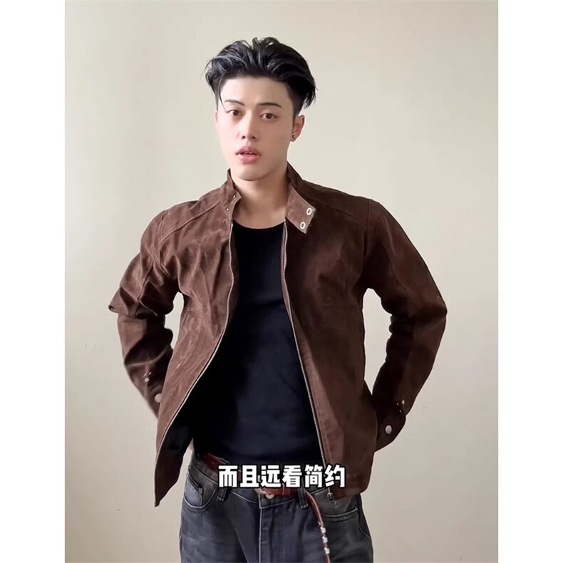 网图【EME】秋季新款”摩登年代“复古绒皮哈灵顿外套JK402-P85,女装短外套,星座1213
