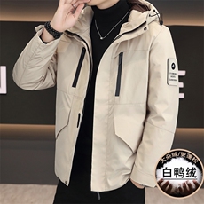 标90绒新款加厚防寒保暖白鸭绒连帽工装羽绒服外套上衣9788P228，男装羽绒服，电商B226