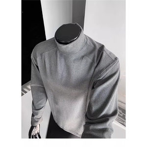 纯色半高领德绒打底衫男秋冬内搭高级感长袖修身打底衫TW212-P40图片