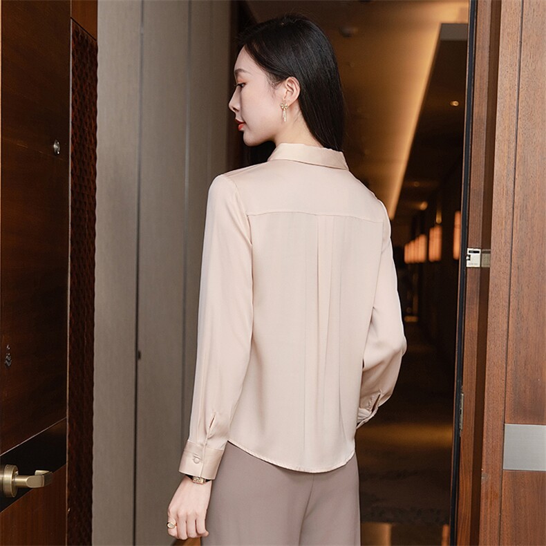 杭州纯色重磅真丝衬衫女2026年春装花边领气质长袖衬衣真丝上衣,女装衬衫,阿舍尔精品
