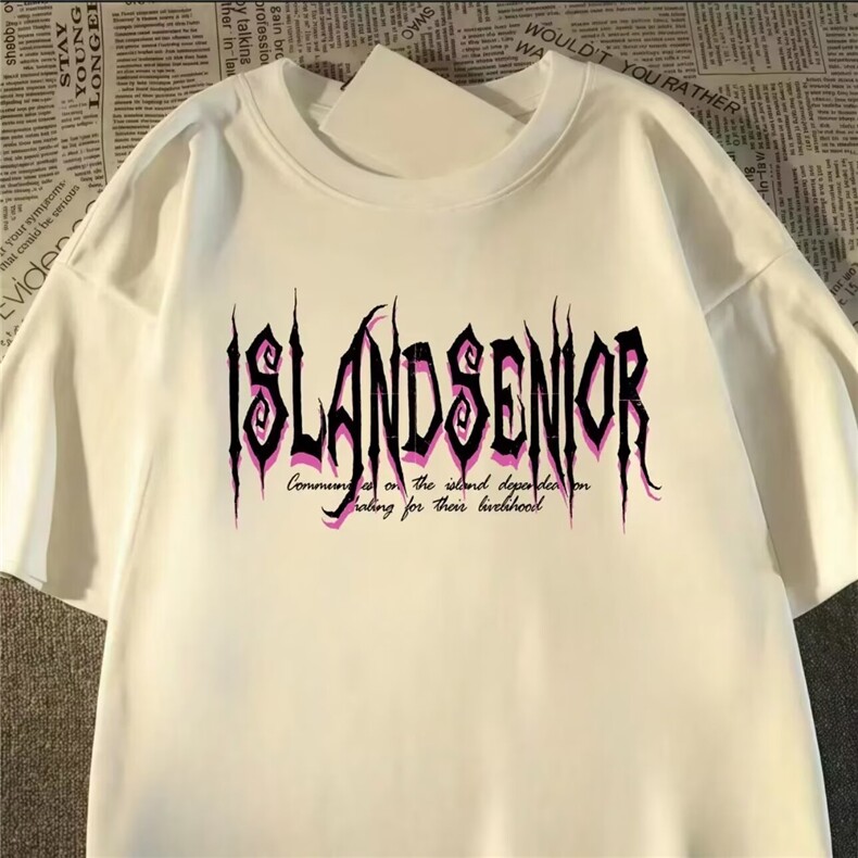 1506/QM5160/P31重磅美式潮流恶魔龙印花短袖宽松百搭学院风上衣，男装T恤，星座1506