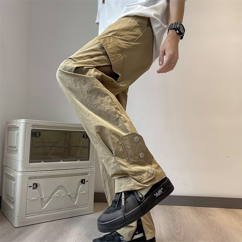 工装休闲裤男韩版潮流裤脚拉链开衩个性2023秋夏ins长裤K4358-P38,男装休闲裤,星座412-3