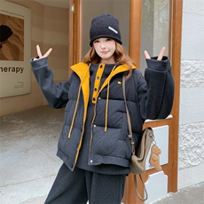 25新品冬季50羽绒马甲加绒卫衣套装6533-P355-459，女装套装/套裙，2C317