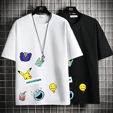 TK28079-P25春夏季七分袖t恤男大码五分袖男短袖中袖网格挂拍，男装T恤，电商A040A