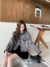 小香风波点翻领短外套女2025秋季时尚新款设计感小个子气质上衣，女装套装/套裙，2D034