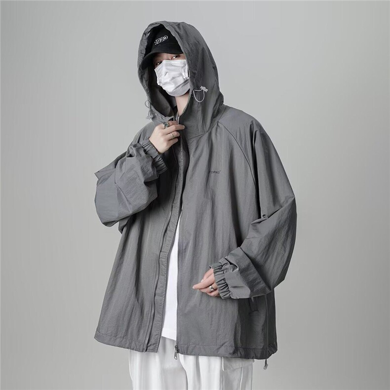 防晒衣男女韩版潮流宽松百搭连帽帅气2025夏季ins防晒服W6553-P38，男装防晒衣，星座412-3