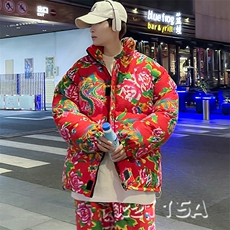 Y99男女休闲花衣服外套冬季保暖防寒面包衣服风大码汉服土潮，男装棉衣，星座115A(原星座507）