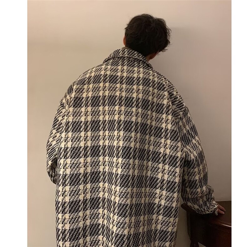 2024年小香风翻领男韩版潮流色织外套情侣休闲格子上衣CSF016/P60,女装短外套,星座506