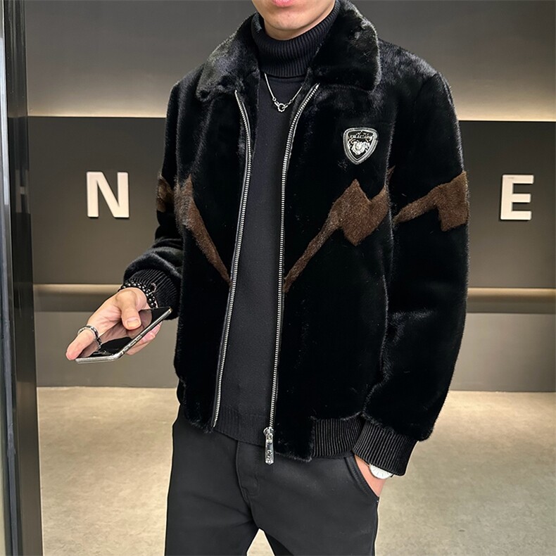 冬季男士时尚加厚仿皮草保暖爸爸装商务夹克外套ZX8884-P210,男装夹克,星座1105-3