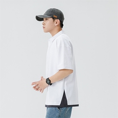 夏季新款短袖T恤POLO衫商务翻领上衣假两件，男装T恤，星座1109