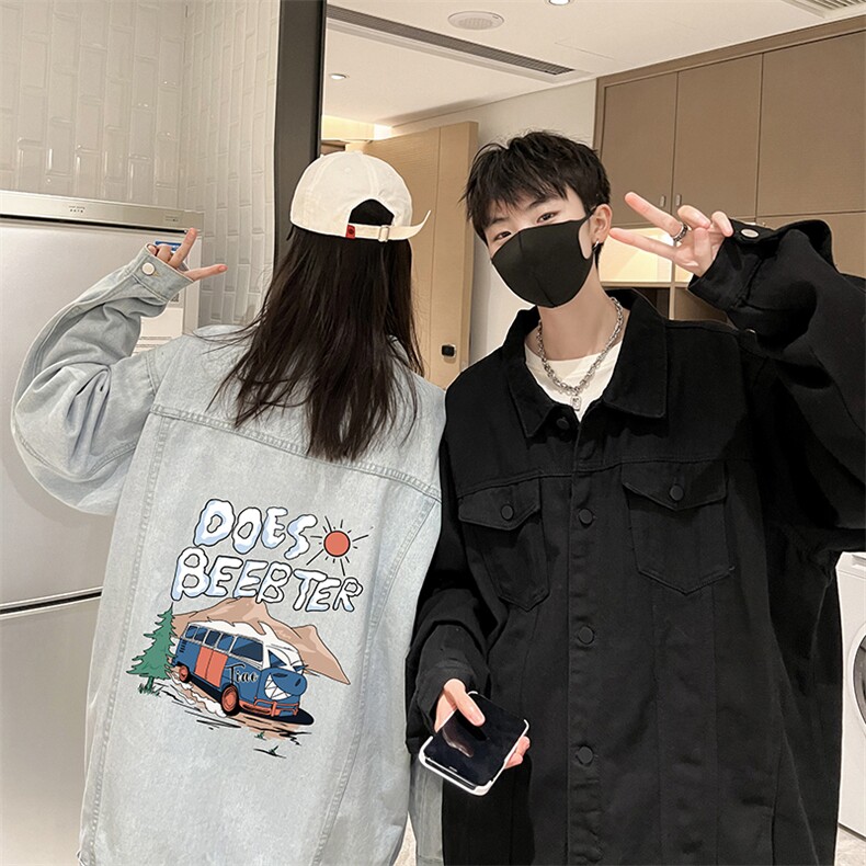 牛仔夹克男大码牛仔外套男茄克NJ77269-P60加绒款-P75,男装夹克,电商A040