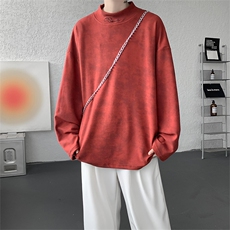 现货DD1016-TP3258小众半高领刺绣扎染德绒保暖大码打底衫，男装针织衫/毛衣，电商A059