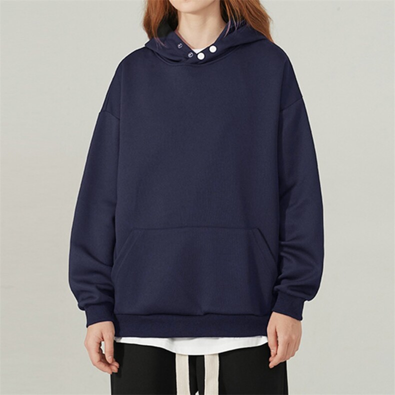 抖音得物品质二开380克全棉秋冬美式宽松两粒扣连帽卫衣CM22，男装卫衣，电商A486-1